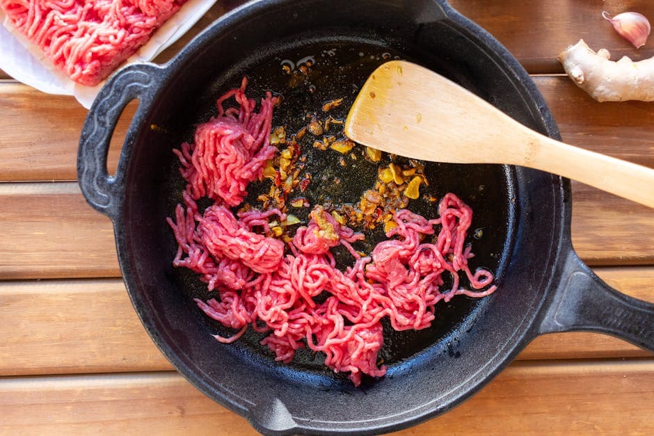 Krydret Sichuan-biff med chili og ingefær