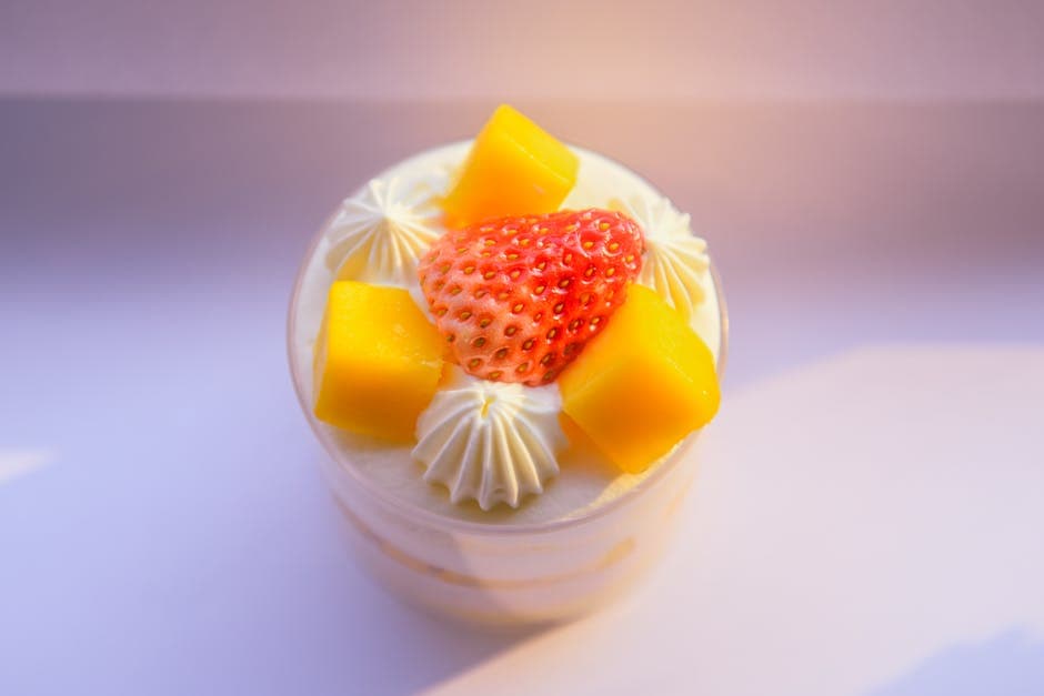 Frisk mango-trifle-mousse