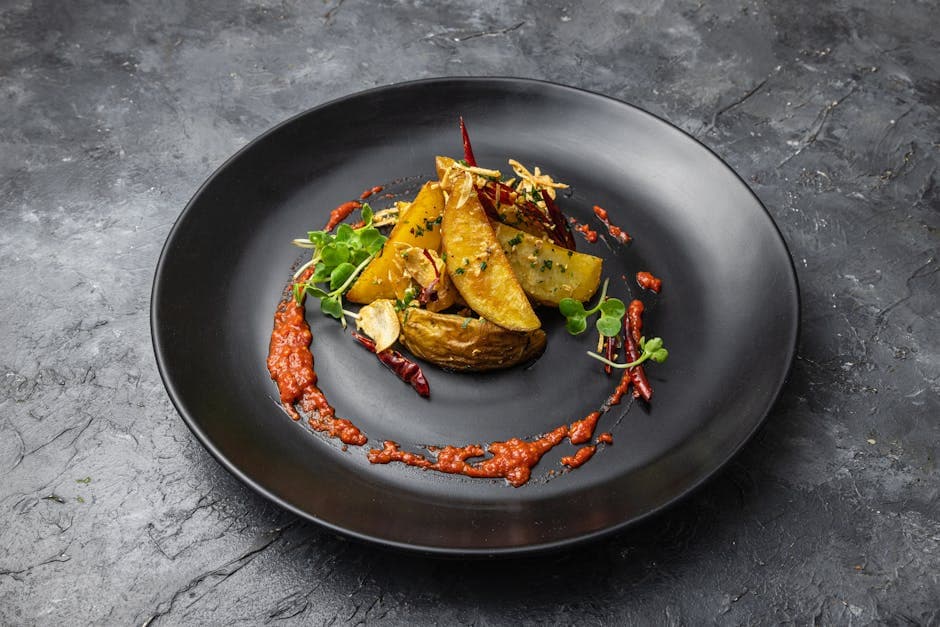 Gratinerte poteter med ovnsbakt chili