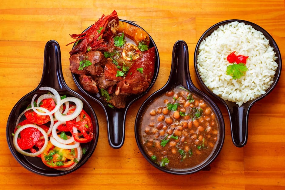 Pabellón Criollo med pulled oksekjøtt og sorte bønner