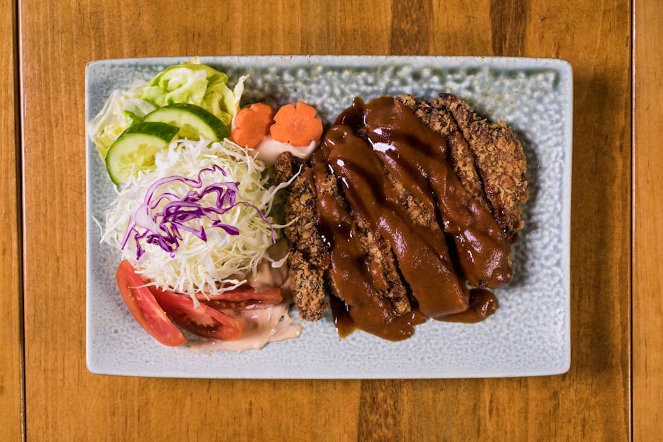 Sprø Tonkatsu av svinekjøtt