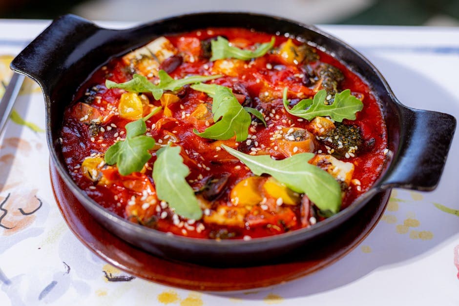 Pastarisotto med ovnsbakt tomat- og peppersaus