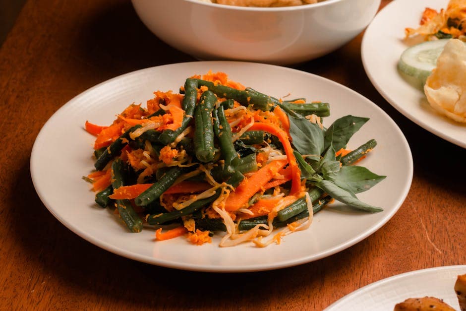 Salat med haricots verts og hasselnøttvinaigrette