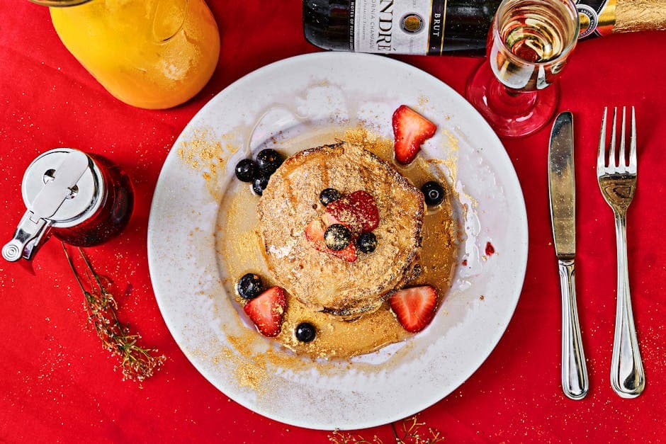 Søtpotetpannekaker med sitrus- og romsaus