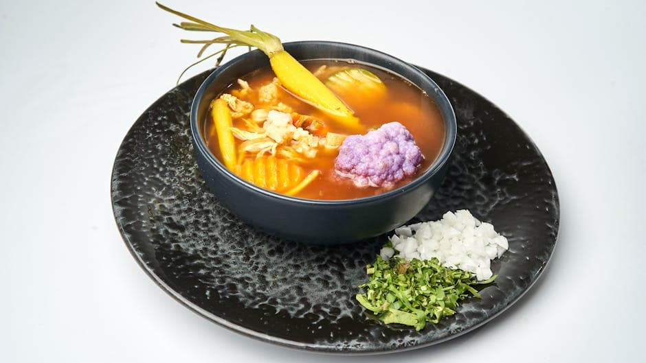 Ovnsbakt tomatsuppe med blomkål