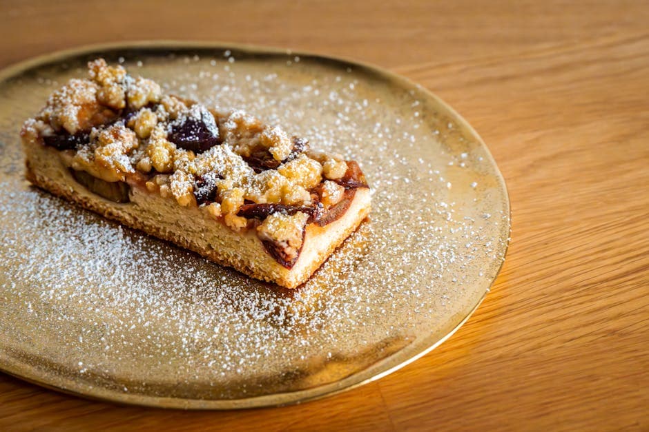 Plommepuddingkake med vaniljekrem