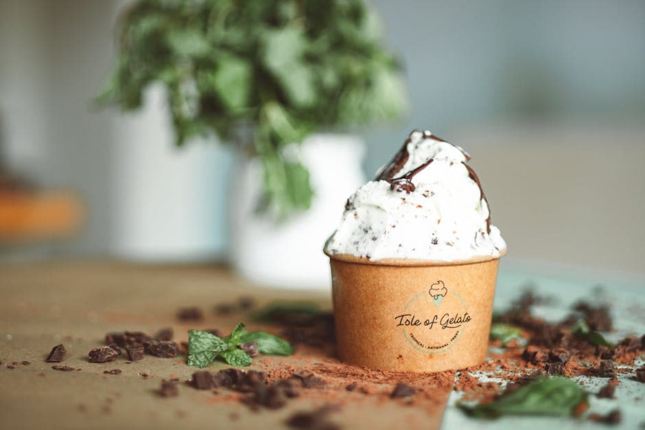 Frisk mynte- og sjokoladechipgelato