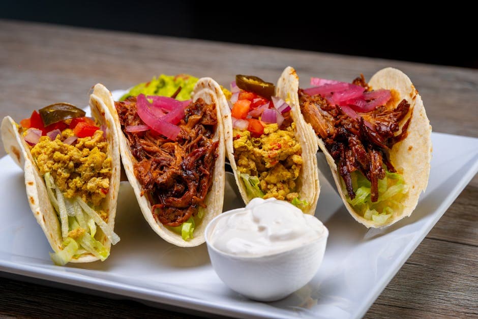 Svineburritos med salsa og rømme