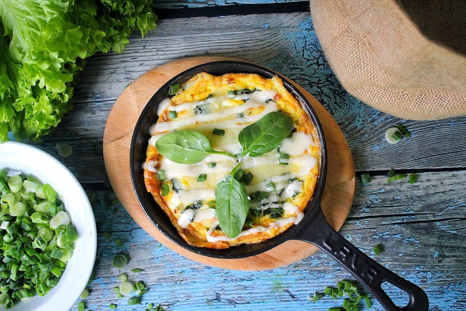 Gresk omelett med feta og spinat