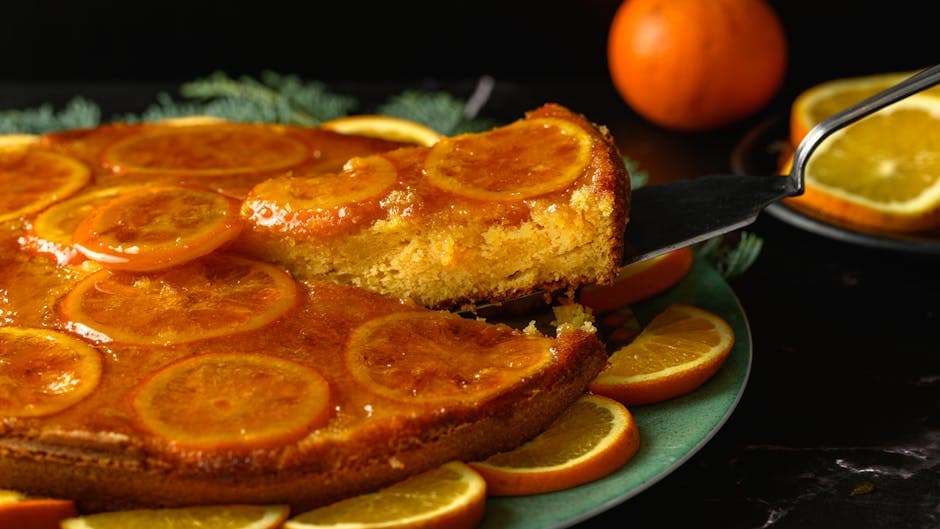 Opp-ned kake med tranebær og appelsin