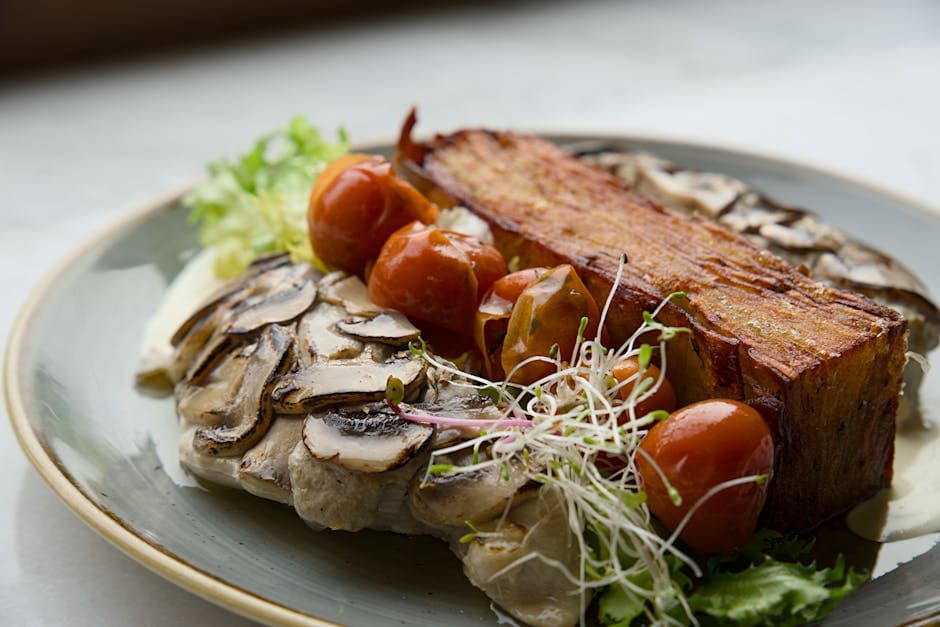 Klassisk kjøttpudding med sopp og tomatglasur