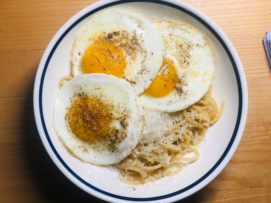 Stekte egg med polenta, trøffel og parmesan