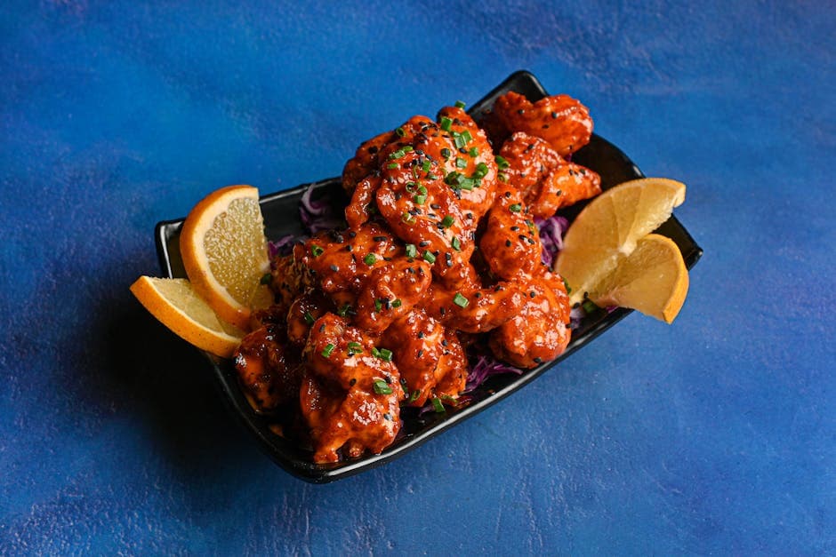 Sangriaglaserade reker med eple og paprika