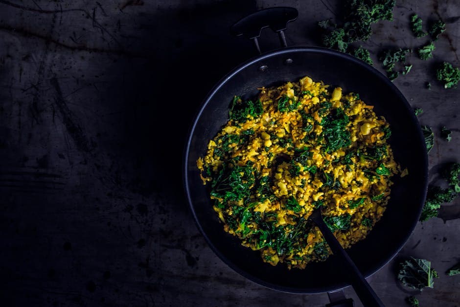 Grønnkål og adzukibønner med tamari og krydder