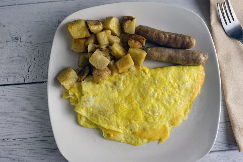 Potetomelett med bacon og løk