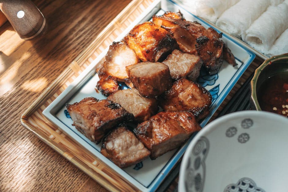 Kinesisk grillet svinefilet med hvitløksaus