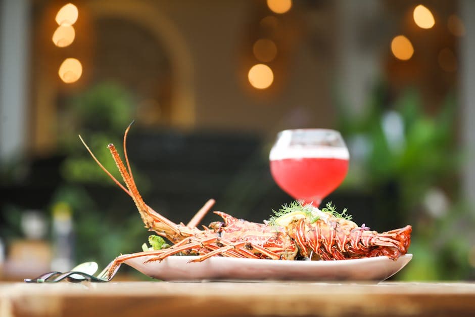 Hummer- og fennikel Napoleon med urtedampet krem