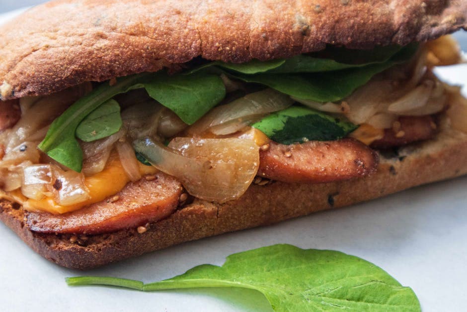 Polsk pølsesandwich "Maxwell Street"-stil