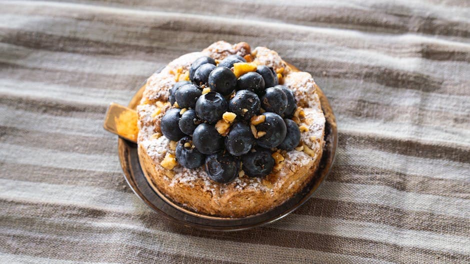 Saftig blåbærkaffekake med valnøtter