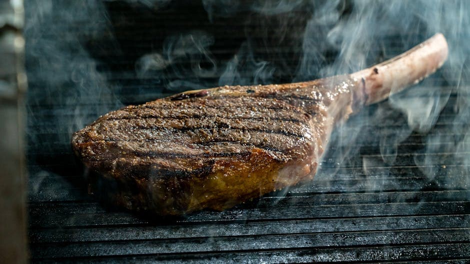 Ribeye-biff med grillet Vidalia-løk