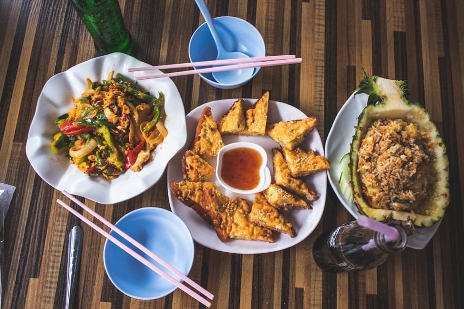 Krydret wokstekt and med ananas