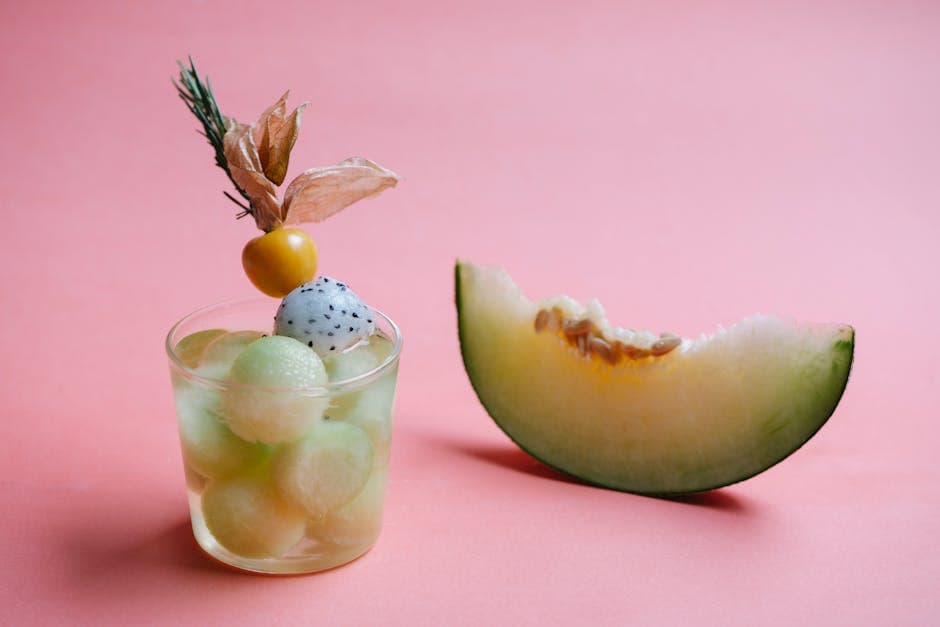 Melonbiter med honninglime-yoghurt