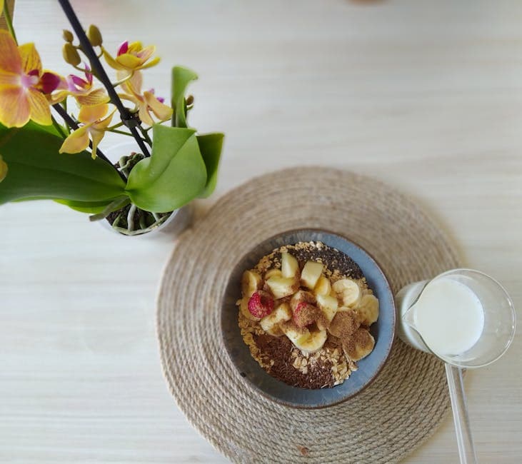 Varm sjokolade- og banangrøt med nøtter