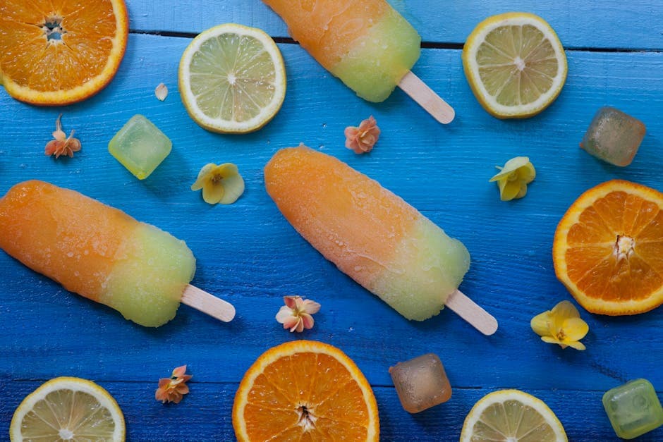 Frosne appelsinpinner med yoghurt