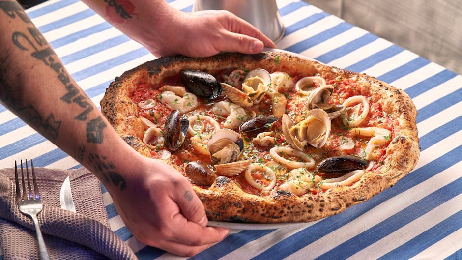 Clams Casino Pizza med bacon og paprika