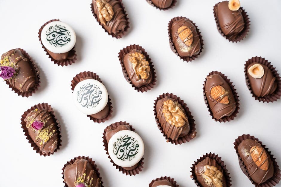 Fylte dadler med mandelfyll og rosenvannsirup