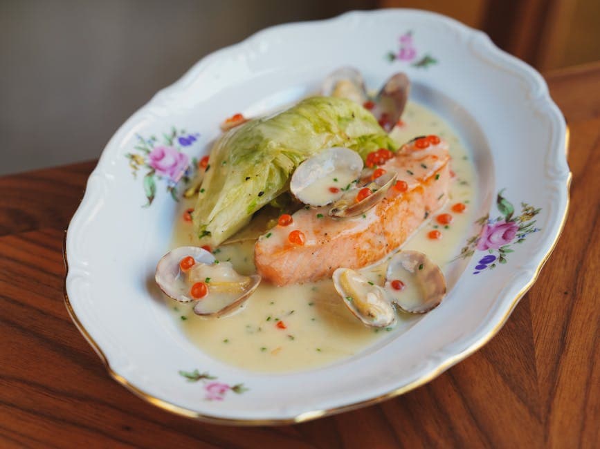 Lakse-escalope med hvitvinssaus