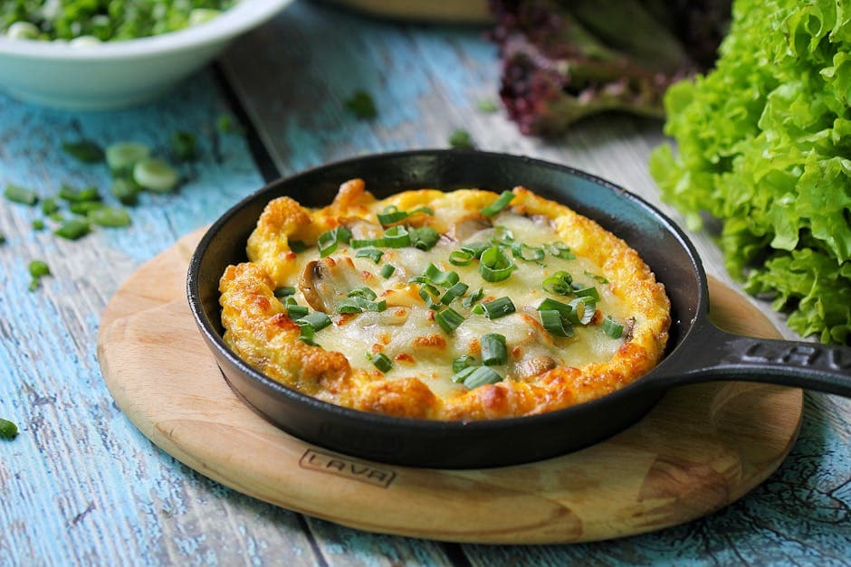 Klassisk omelett med ost og urter