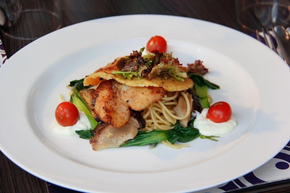 Grillet vaktelbryst med prosciutto, sopp og safrannudler