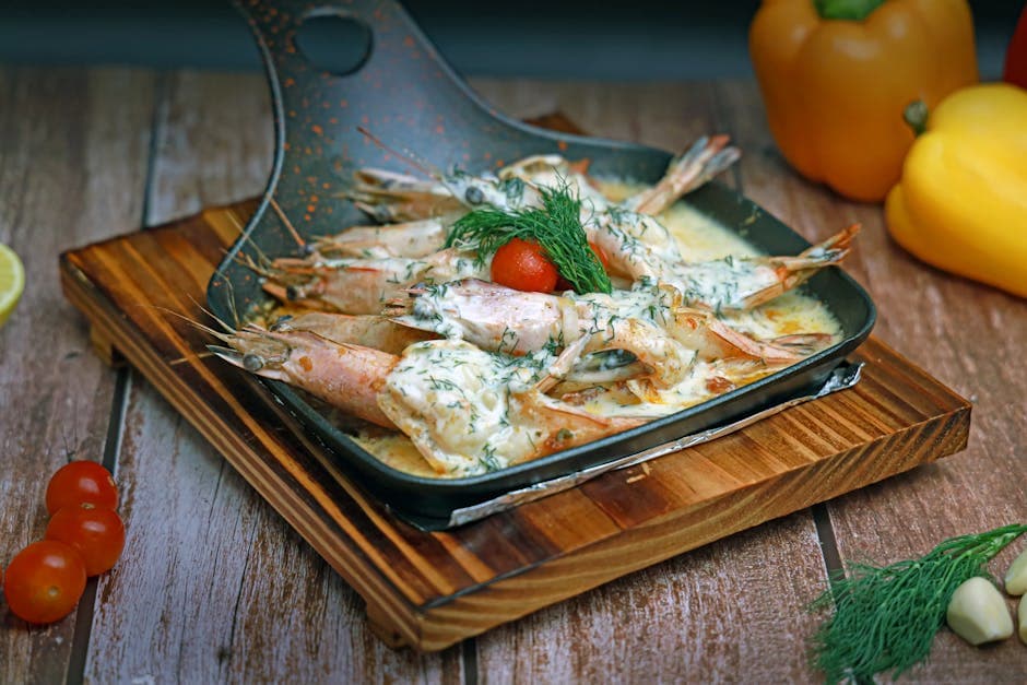 Sjømat Chile Rellenos med reker og krabbe