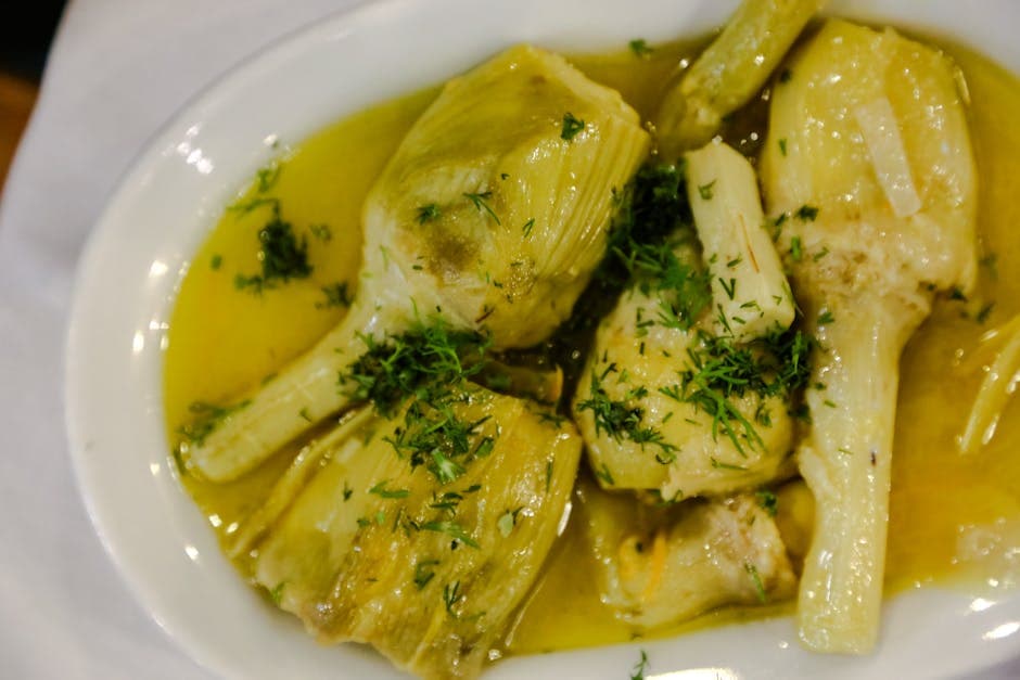 Sitronbraiserte artisjokker med pasta