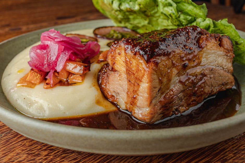 Porchetta med sprø svor og polenta