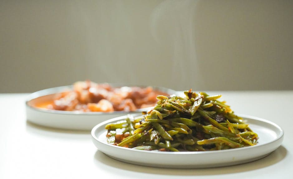 Haricots verts med sprø pancetta