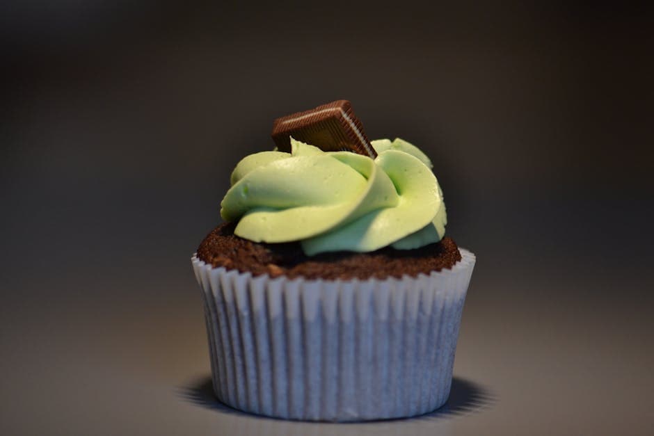 Mint sjokolade-chip cupcakes med myntesmørkrem