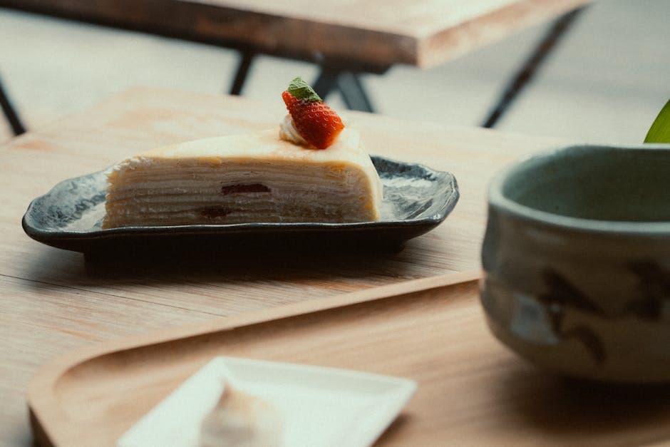 Lagdelte pannekaker med banan og cajeta