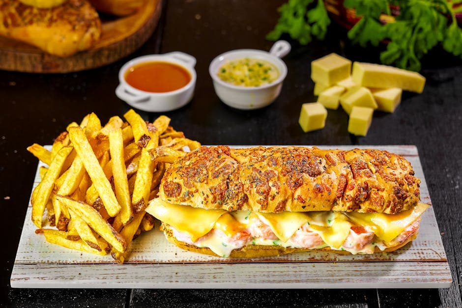 Kjøttbollesandwich med smeltet ost