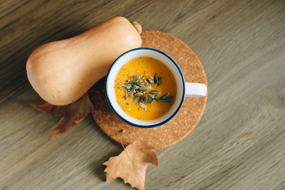 Kremet butternut squash- og nepesuppe