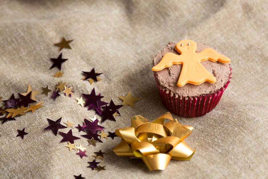 Cupcakes med hasselnøtt, karamell og stjerner