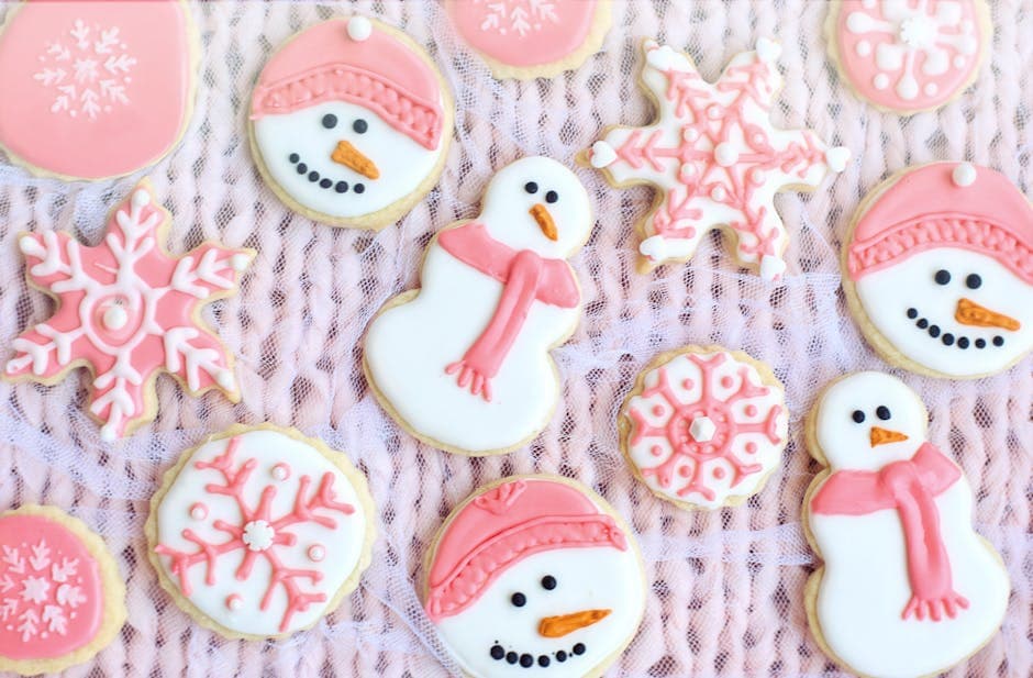 Snømann-småkjeks med mandelsmak