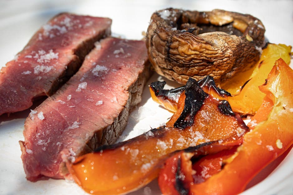 Grillet porterhouse eller T-bone med eksotisk sopp