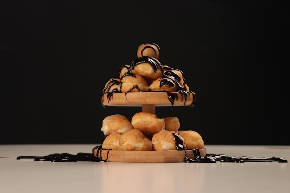 Profiteroles med klementinkrem og sjokoladesaus