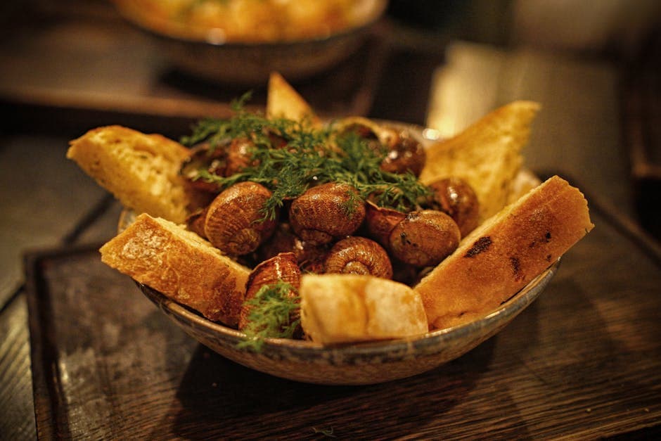 Snegler med rosmarin og rødvinseddik