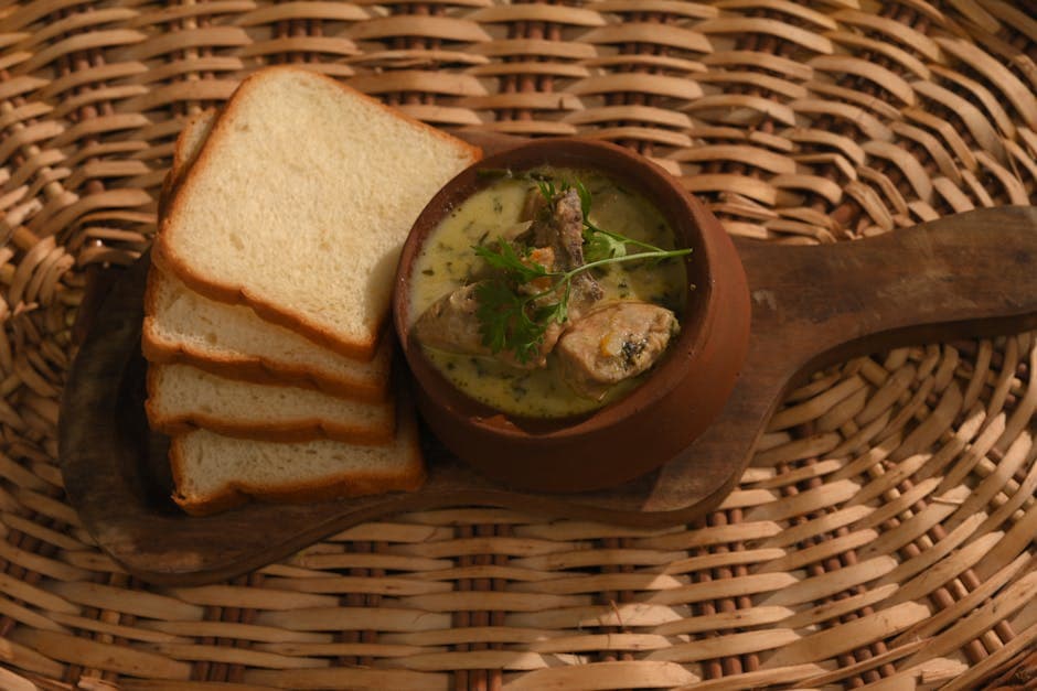 Kyllingcurry på brød som forrett