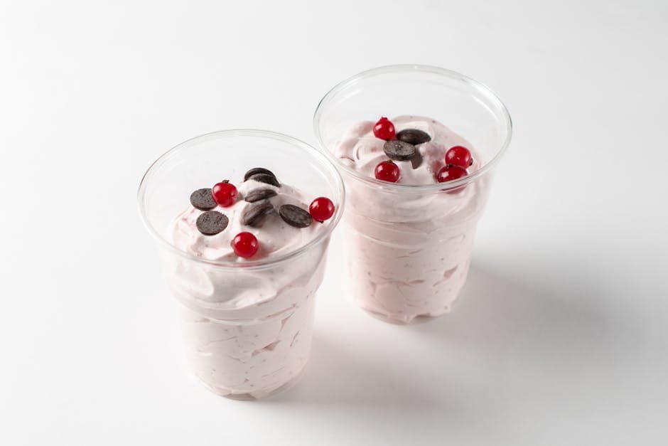 Bærkremkopper med sjokoladekake