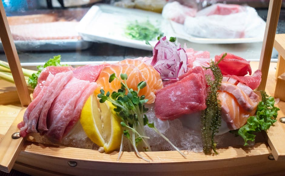 Hamachi-sashimi med varm curryolje og ingefær