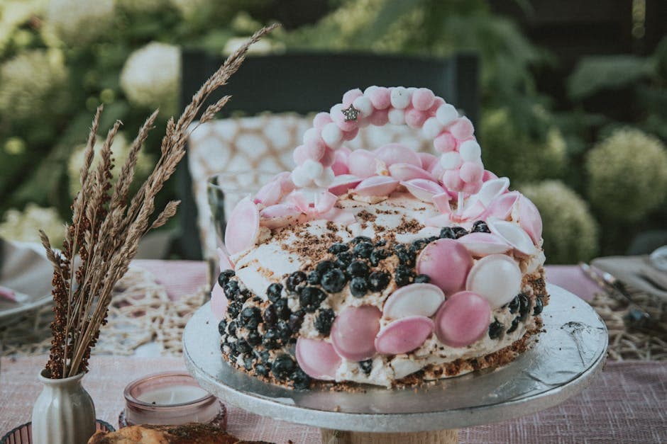 Eggekrem- og marengskake med hvit sjokolade